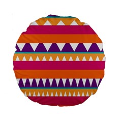 Stripes And Peaks Standard 15  Premium Round Cushion  by LalyLauraFLM