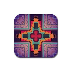 Tribal Star Rubber Coaster (square) by LalyLauraFLM