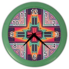 Tribal Star Color Wall Clock by LalyLauraFLM