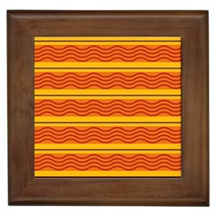 Red Waves Framed Tile by LalyLauraFLM