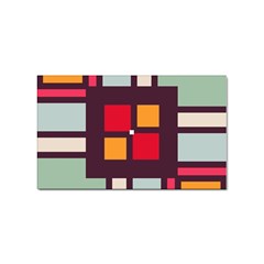 Squares And Stripes  Sticker (rectangular) by LalyLauraFLM
