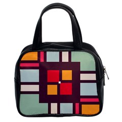 Squares And Stripes  Classic Handbag (two Sides) by LalyLauraFLM