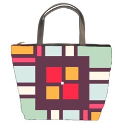 Squares And Stripes  Bucket Bag