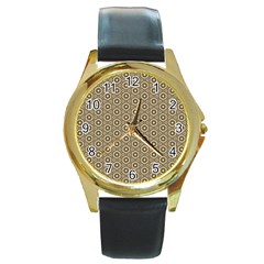 Cute Pretty Elegant Pattern Round Gold Metal Watches by GardenOfOphir