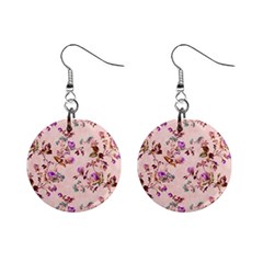 Antique Floral Pattern 1  Button Earrings