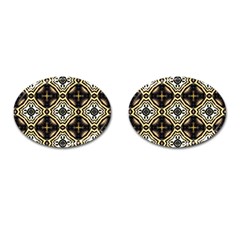 Faux Animal Print Pattern Cufflinks (oval)