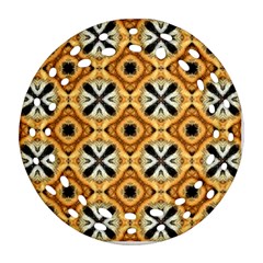 Faux Animal Print Pattern Ornament (round Filigree)  by GardenOfOphir