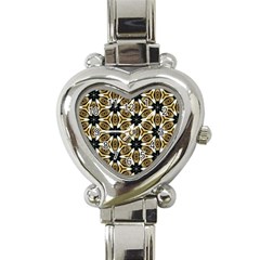 Faux Animal Print Pattern Heart Italian Charm Watch by GardenOfOphir