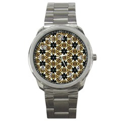 Faux Animal Print Pattern Sport Metal Watches