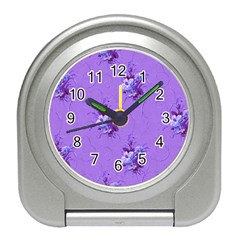 Purple Roses Pattern Travel Alarm Clocks by LovelyDesigns4U