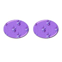 Purple Roses Pattern Cufflinks (oval) by LovelyDesigns4U