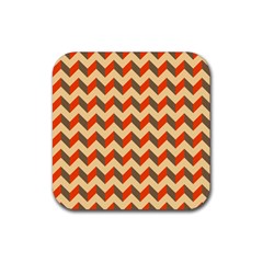 Modern Retro Chevron Patchwork Pattern  Rubber Coaster (square)  by GardenOfOphir