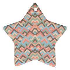 Trendy Chic Modern Chevron Pattern Ornament (star)  by GardenOfOphir