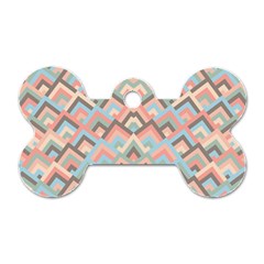 Trendy Chic Modern Chevron Pattern Dog Tag Bone (one Side) by GardenOfOphir