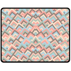 Trendy Chic Modern Chevron Pattern Double Sided Fleece Blanket (medium)  by GardenOfOphir