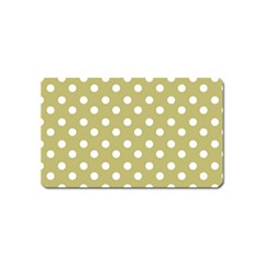 Lime Green Polka Dots Magnet (name Card) by GardenOfOphir