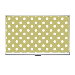 Lime Green Polka Dots Business Card Holders by GardenOfOphir