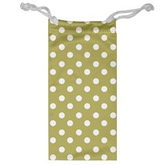 Lime Green Polka Dots Jewelry Bags by GardenOfOphir