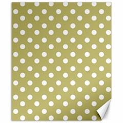 Lime Green Polka Dots Canvas 8  X 10  by GardenOfOphir