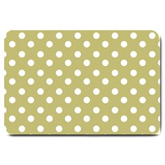 Lime Green Polka Dots Large Doormat  by GardenOfOphir