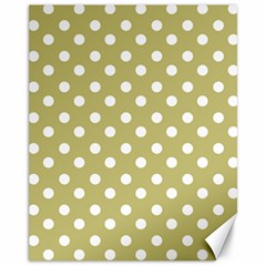 Lime Green Polka Dots Canvas 11  X 14   by GardenOfOphir