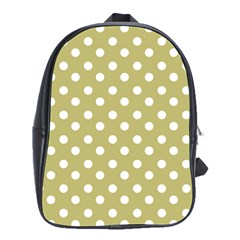 Lime Green Polka Dots School Bags(large)  by GardenOfOphir
