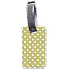 Lime Green Polka Dots Luggage Tags (two Sides) by GardenOfOphir