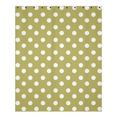 Lime Green Polka Dots Shower Curtain 60  X 72  (medium)  by GardenOfOphir