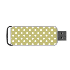 Lime Green Polka Dots Portable Usb Flash (one Side) by GardenOfOphir