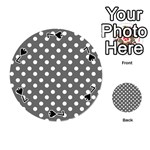 Gray Polka Dots Playing Cards 54 (Round)  Front - Spade7