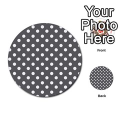 Gray Polka Dots Multi-purpose Cards (round)  by GardenOfOphir