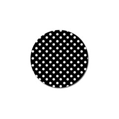 Black And White Polka Dots Golf Ball Marker by GardenOfOphir