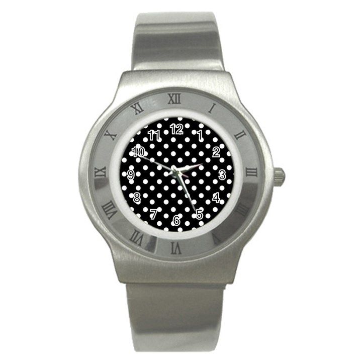 Black And White Polka Dots Stainless Steel Watches