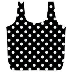 Black And White Polka Dots Full Print Recycle Bags (l)  by GardenOfOphir