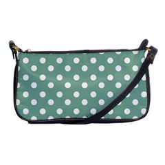 Mint Green Polka Dots Shoulder Clutch Bags by GardenOfOphir