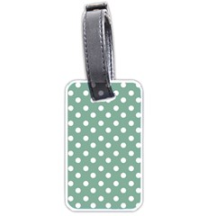 Mint Green Polka Dots Luggage Tags (one Side)  by GardenOfOphir