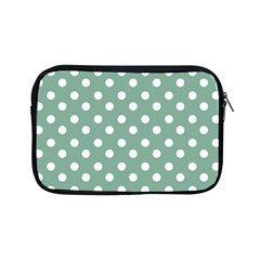 Mint Green Polka Dots Apple Ipad Mini Zipper Cases by GardenOfOphir