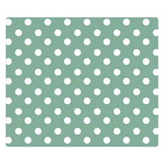 Mint Green Polka Dots Double Sided Flano Blanket (small) 