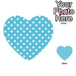 Sky Blue Polka Dots Multi-purpose Cards (Heart)  Front 10