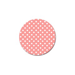 Coral And White Polka Dots Golf Ball Marker (10 Pack)