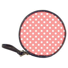 Coral And White Polka Dots Classic 20-cd Wallets by GardenOfOphir