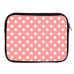 Coral And White Polka Dots Apple Ipad 2/3/4 Zipper Cases