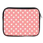 Coral And White Polka Dots Apple iPad 2/3/4 Zipper Cases Front