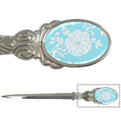 Aqua Blue Floral Pattern Letter Openers by LovelyDesigns4U