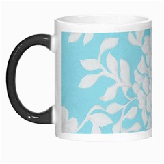 Aqua Blue Floral Pattern Morph Mugs by LovelyDesigns4U