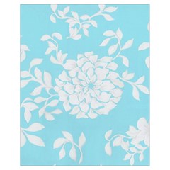 Aqua Blue Floral Pattern Drawstring Bag (small)