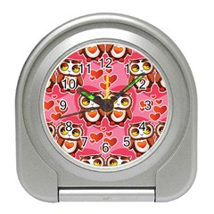 Cute Owls In Love Travel Alarm Clocks by LovelyDesigns4U