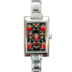 King Of Hearts Rectangle Italian Charm Watches by LovelyDesigns4U