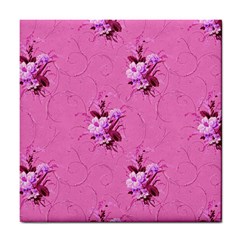 Pink Floral Pattern Tile Coasters by LovelyDesigns4U