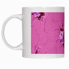 Pink Floral Pattern White Mugs by LovelyDesigns4U